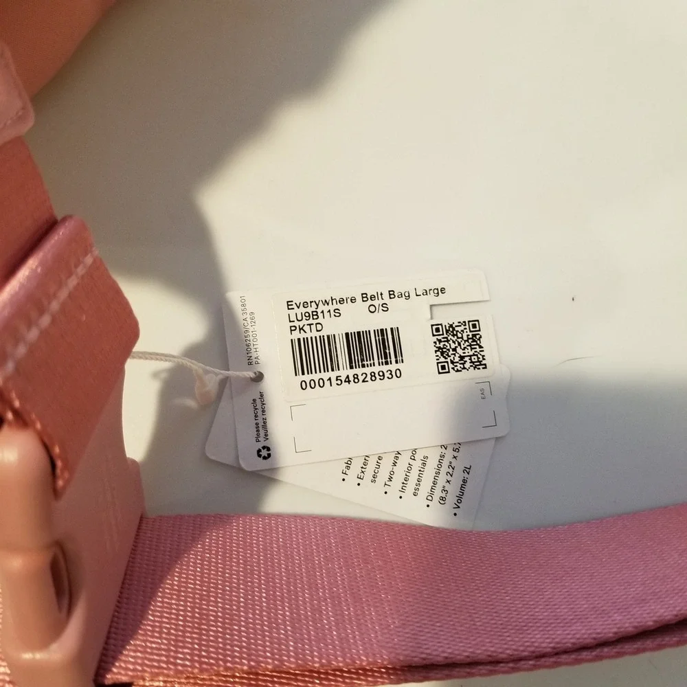lululemon Everywhere Belt Bag Large Women O/S Pink‎ 2L Water Repellent LU9B11S